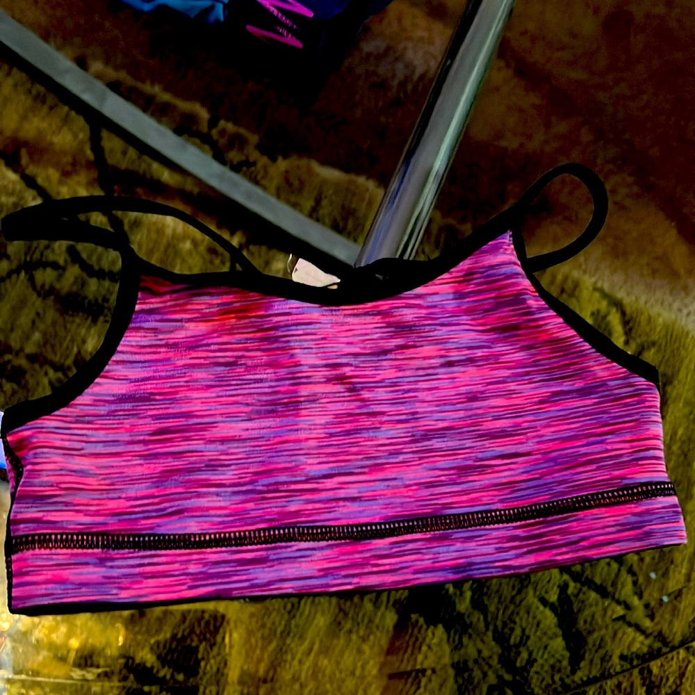 Old Navy Girls Cotton Black Short Shorts & sports bra set.